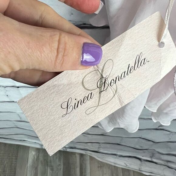 Linea Donatella Women's Lace Trim Chemise White Floral Size M - Picture 3 of 8